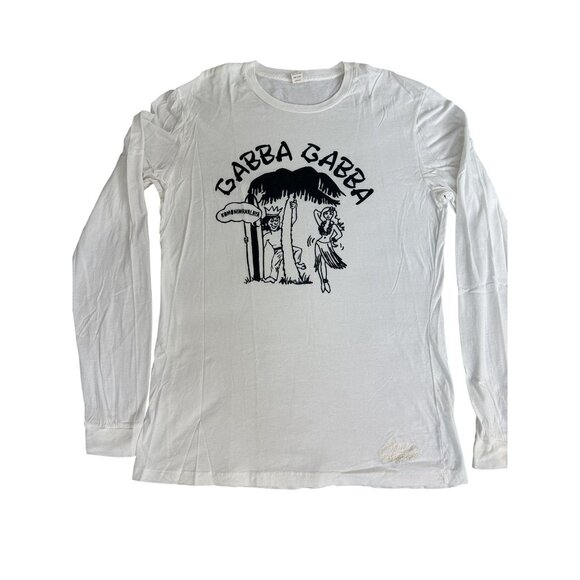 Source Unknown Other - Gabba Gabba Graphic Long Sleeve White Tee M 100% Cotton Graphic Unisex Retro